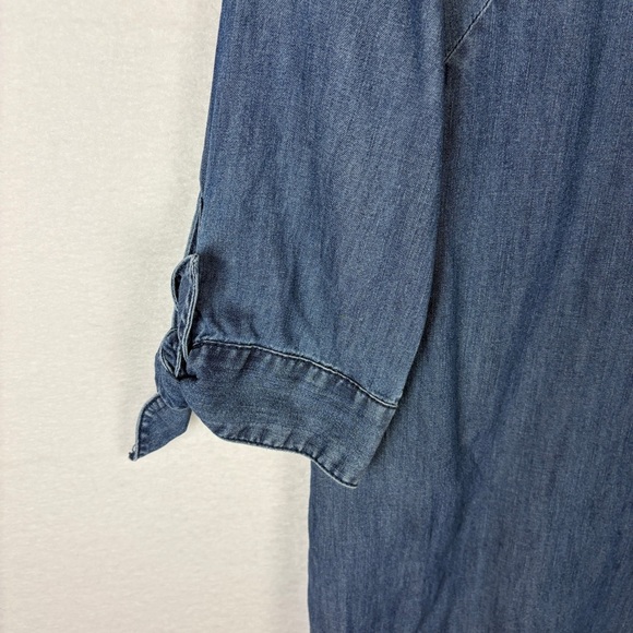 Talbots Blue Chambray Denim Long Sleeve Dress Preppy Western - Picture 5 of 7